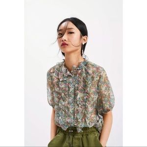 Zara Carmen Floral Blouse